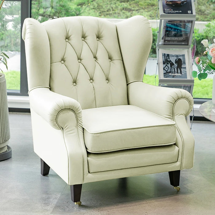 Elegant Leather Wingback Chair for Modern Living Areas