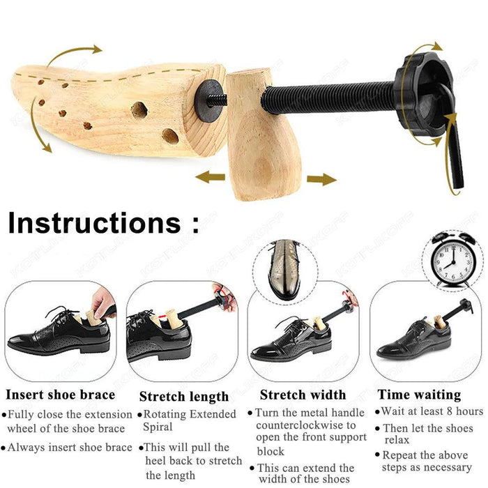 Premium Adjustable Pine Shoe Stretcher for Enhanced Comfort