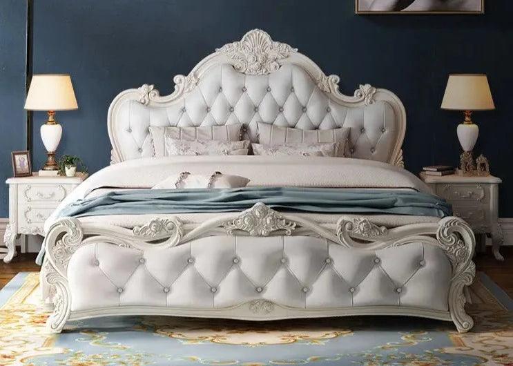 Regal Morocco Dream Leather Bed - European Opulence & Morocco Charm