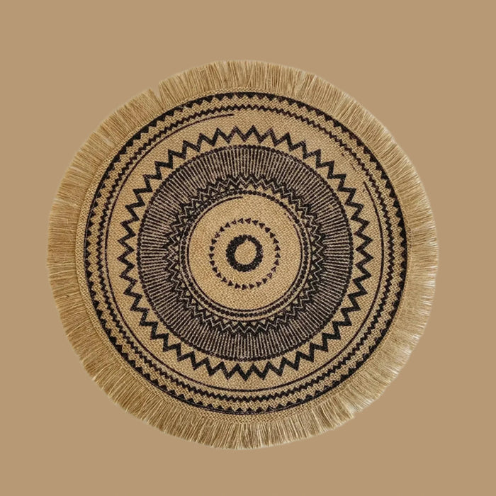 Eco-Friendly Non-Slip Jute Round Placemats - Elegant Dining Table Accessories for Entertaining and Celebrations