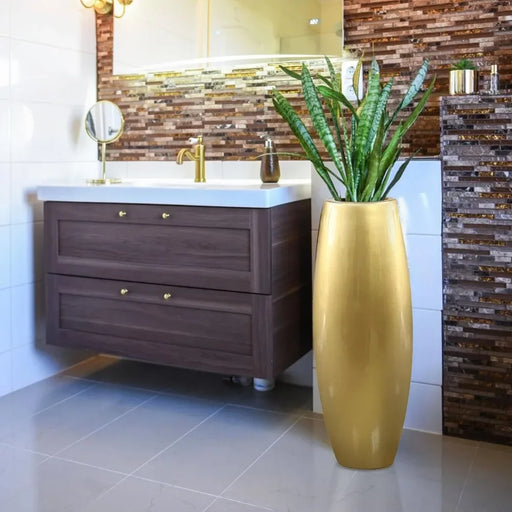 Golden Resin Tall Vase for Elegant Home and Garden Decor