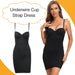 Elegant Empire Waist Slip Dress with Underwire Support - Black & Nude