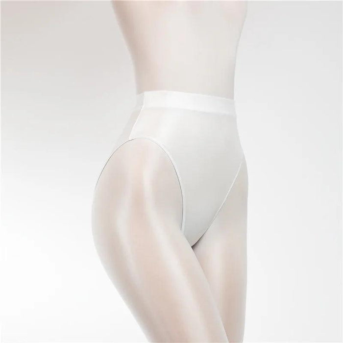 Elegant Sheer Satin High-Waist Lingerie Briefs for Women