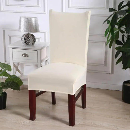 Elegant Beige Stretchable Slipcovers for Dining Chairs at Special Events