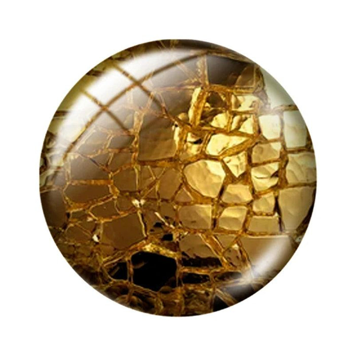 Luxurious Gold-Inspired Glass Cabochon Collection - 10 Distinct Sizes