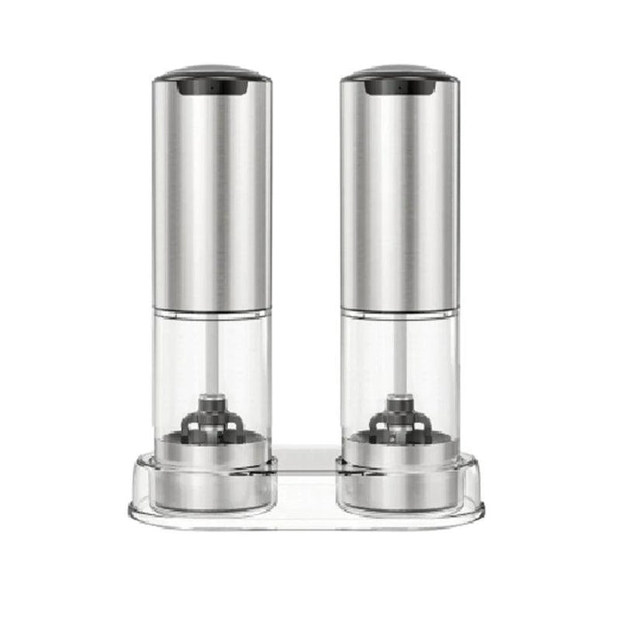 Automatic Rechargeable Salt and Pepper Grinder Duo with Adjustable Coarseness and Built-in LED Light