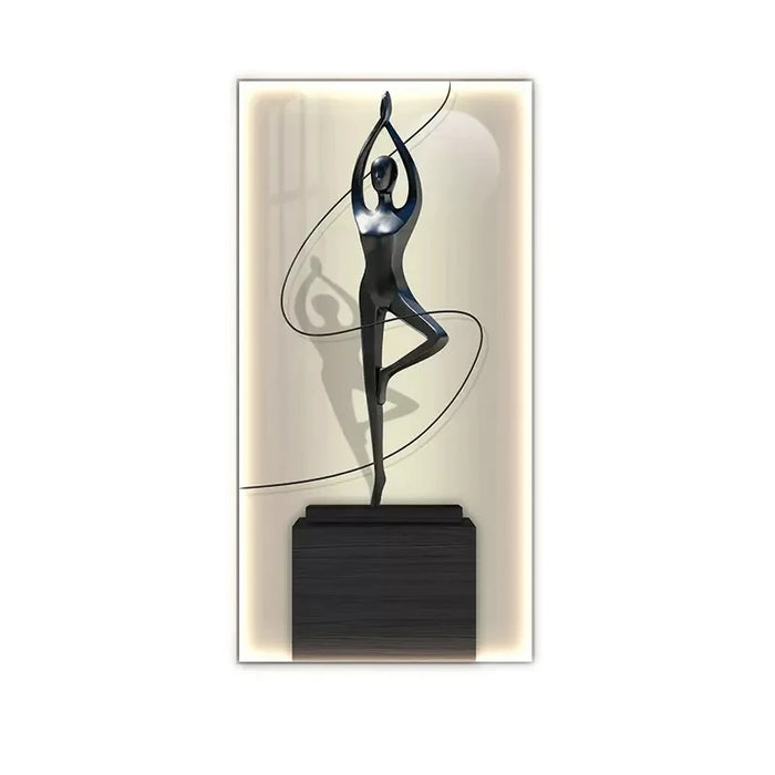 Artistic LED Wall Light with Contemporary Figure Art and Dazzling Crystal Accents - Chic Home Decor Illumination