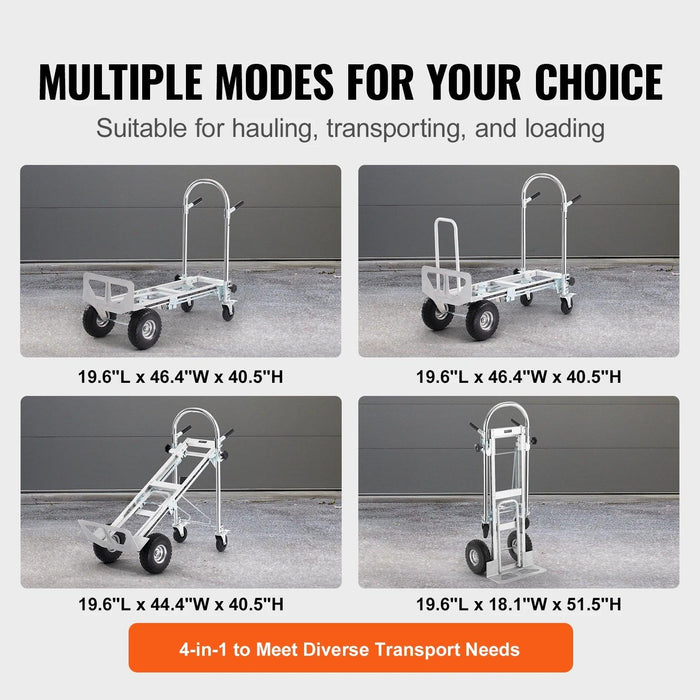 Versatile Heavy-Duty Aluminum Folding Dolly Cart - Ultimate Transport Solution for Industrial and Retail Use