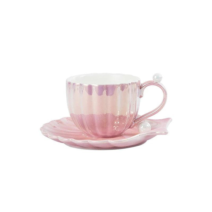 Opulent Pearl Shell Ceramic Tea and Coffee Set - Elevate Your Afternoon Ritual