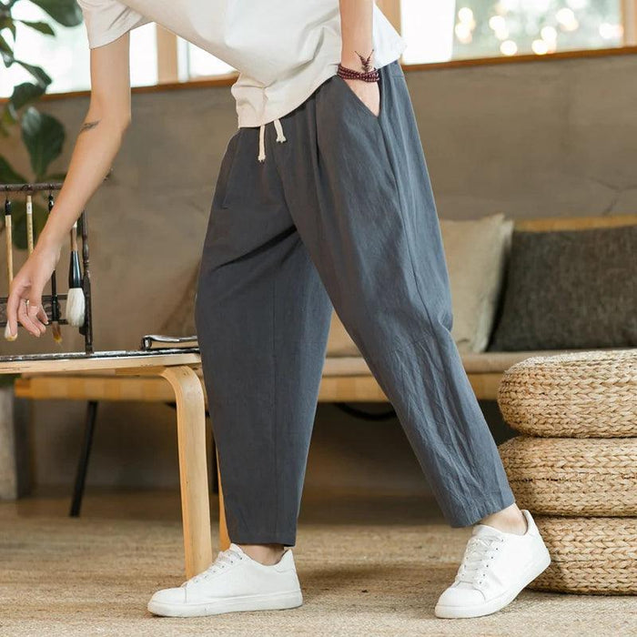 Cotton-Linen Summer Casual Trousers for Men