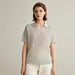 Chic Linen-Silk Blend Knitted Polo Sweater for Women