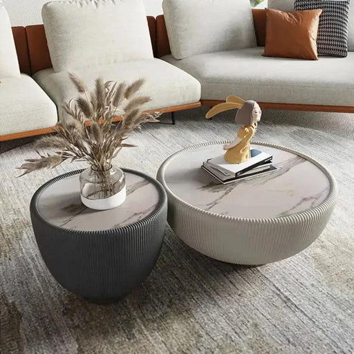 Sleek Bowl-Shaped Slate Coffee Table for Modern Living Areas