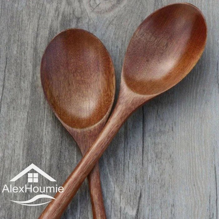 6-Piece Sustainable Bamboo Kitchen Utensil Set with Tree Paint Finish