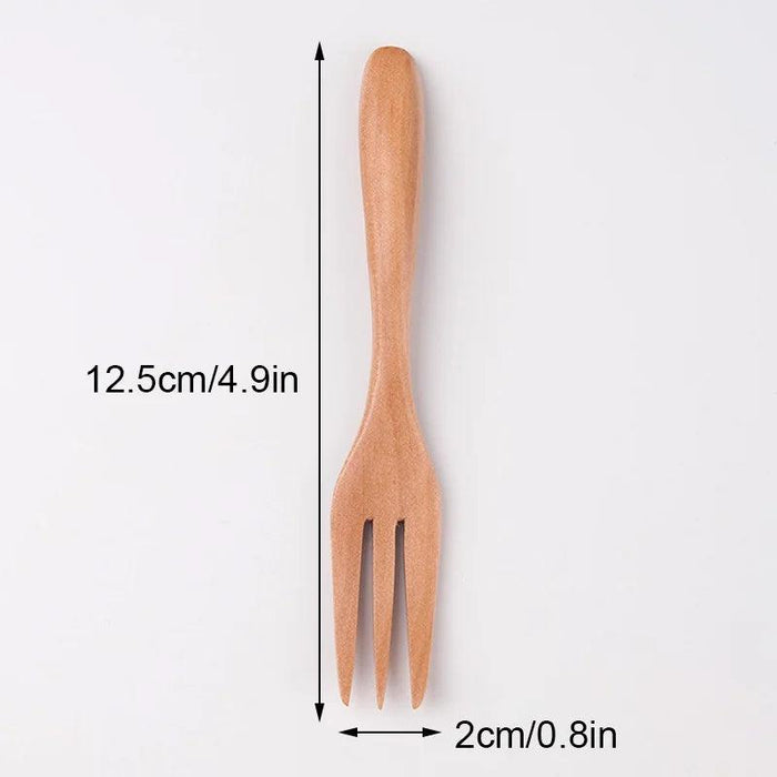 Elegant Bamboo Fork for Fruits, Desserts, and Salads - Japanese Style Kitchen Utensil