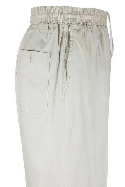 Light Cream Linen Harem Trousers for Men - Perfect for Hajj and Umrah