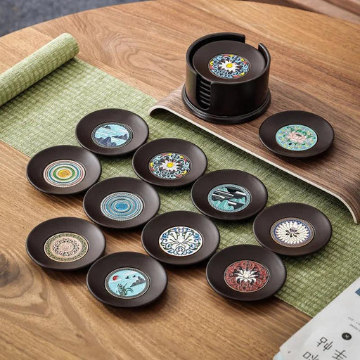 Zen-Inspired Kung Fu Tea Coasters - Heat-Insulating Round Mats for Teaware and Beverage Enjoyment