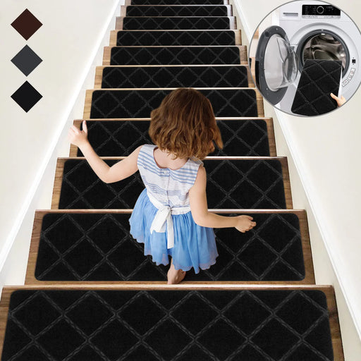 SecureGrip Stair Tread Mats - Water-Absorbing & Cushioned Non-Slip Steps