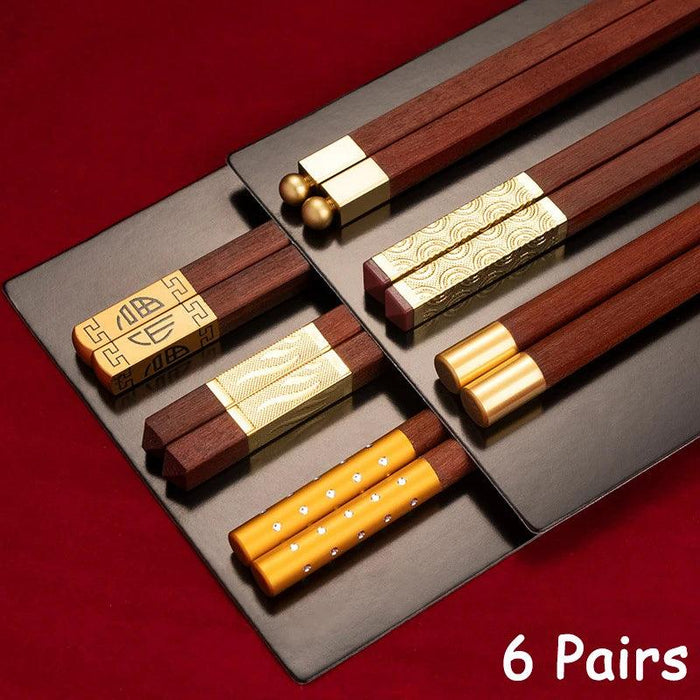 Elegant Red Bamboo Chopstick Set - Elevate Your Asian Dining Experience