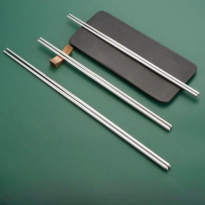 Eco-Friendly Extra Long Stainless Steel Chopsticks with Non-Slip Grip