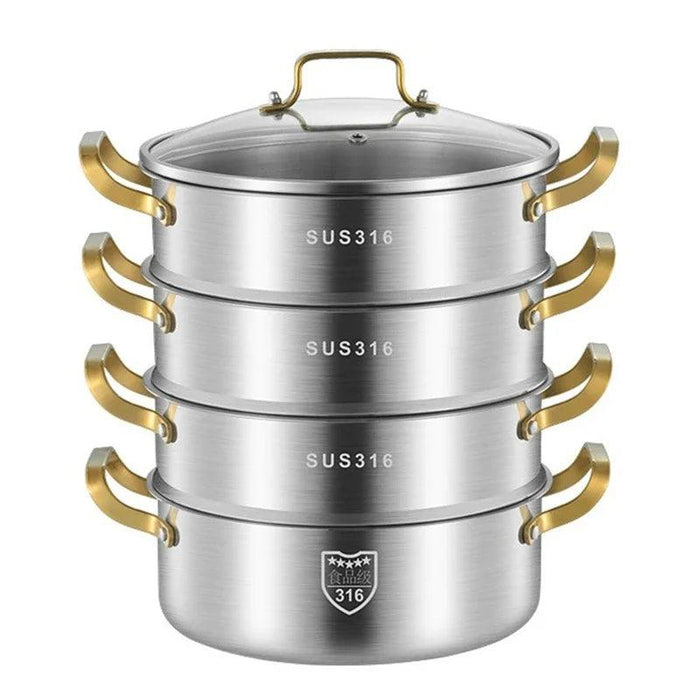 Premium Triple Layer 316 Stainless Steel Steamer: The Ultimate Kitchen Essential