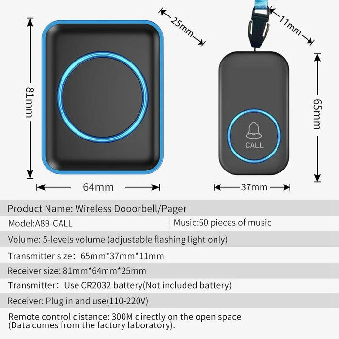 Wireless Emergency SOS Alert System with Caregiver Notification - Dual Alarm for Immediate Support