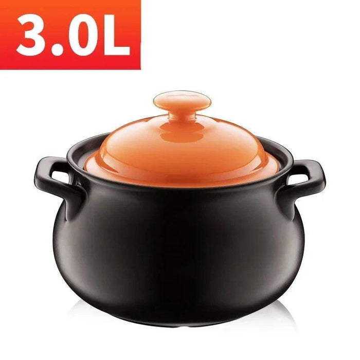 6L Traditional Chinese Clay Casserole Pot for Gas Stove Cooking - Authentic Stew Experience