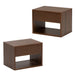 Sleek Walnut Wall-Mounted Nightstand with Dual Drawer Storage