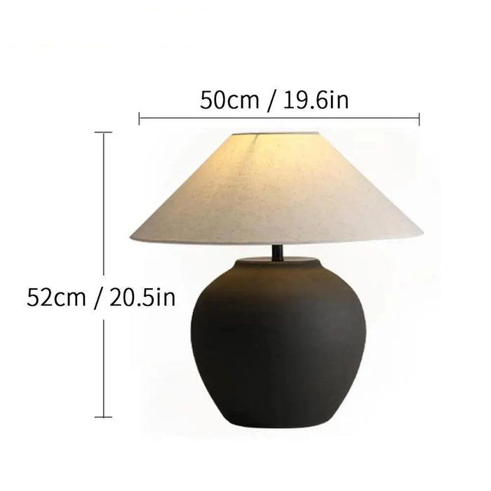 Chic Wabi Sabi Ceramic Table Lamp - Customizable Brightness & Color for Elegant Spaces