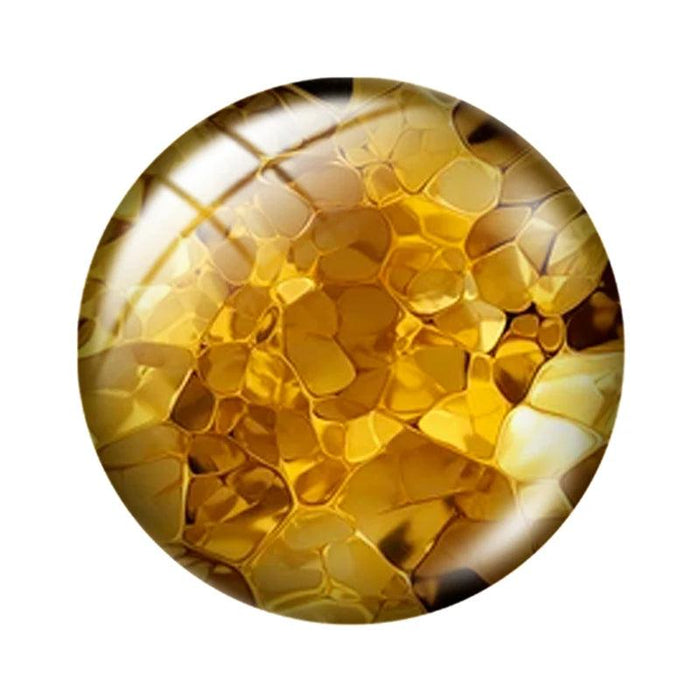 Luxurious Gold-Inspired Glass Cabochon Collection - 10 Distinct Sizes