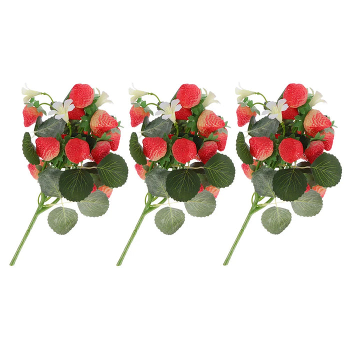 Artificial Strawberry Blossom Bouquet - Set of 3