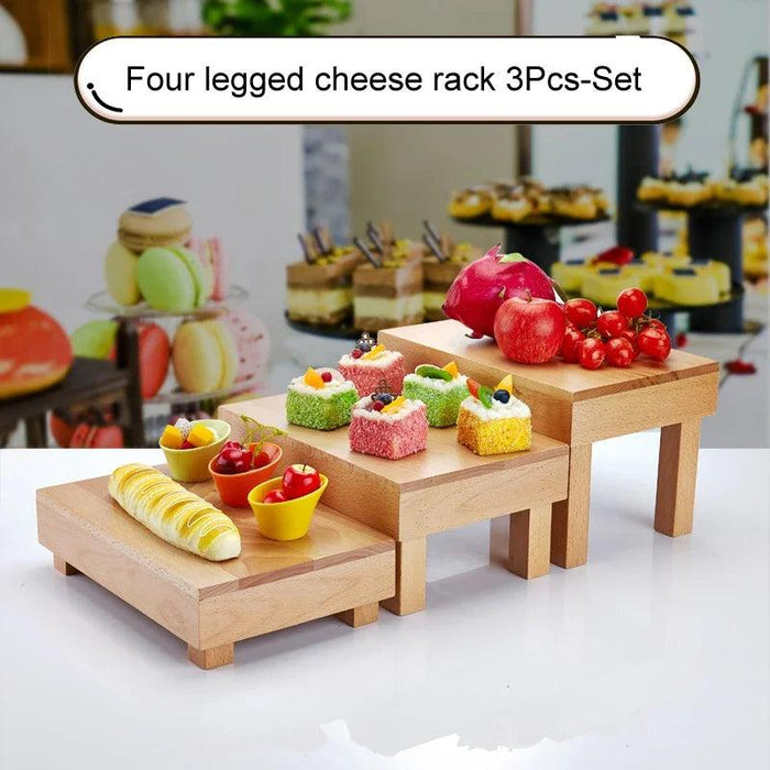 Charming Vintage Wooden Multi-Tier Treat and Snack Display Rack for Events and Celebrations