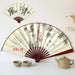 Vintage Silk Folding Fan with Bamboo Handle - Stunning Handheld Accessory for Celebrations and Home Sophistication