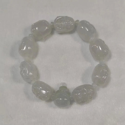 Natural 100% real A Myanmar Jadeite Carving Buddha's head beads bracelets for couples woman men Gift with jade bracelet