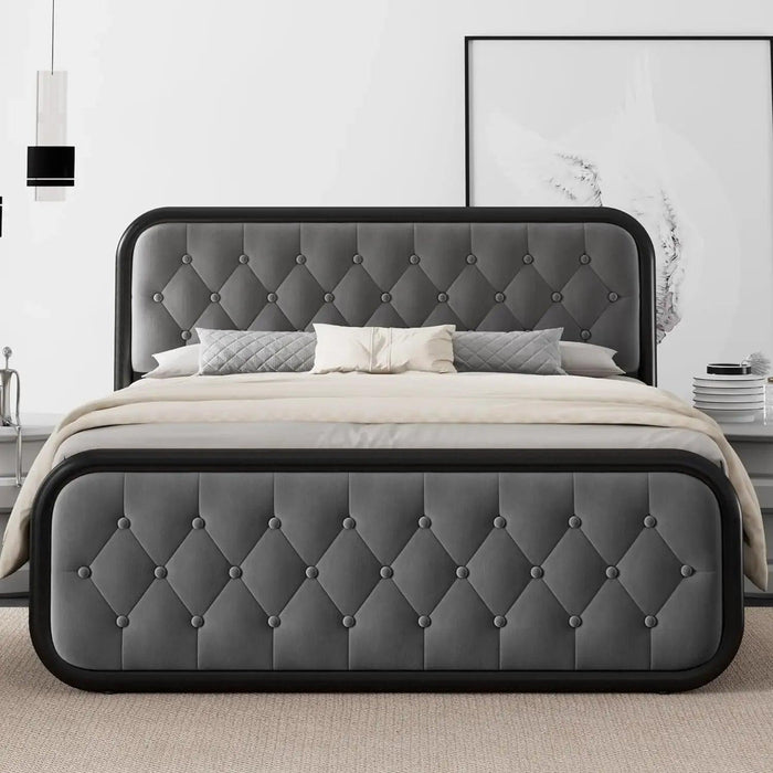 Stylish Faux Leather Bed Frame with Sturdy Support and Smart Under-Bed Storage Solutions