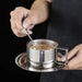 Sophisticated 304 Stainless Steel Coffee Mug Set with Saucer and Spoon