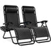 Luxury Zero Gravity Lounge Chairs Set with Accessories in Elegant Black