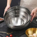 Korean Luxurious Stainless Steel Salad Bowl Set - Elegant Gold and Silver Bowls in Sizes from 15cm to 28cm