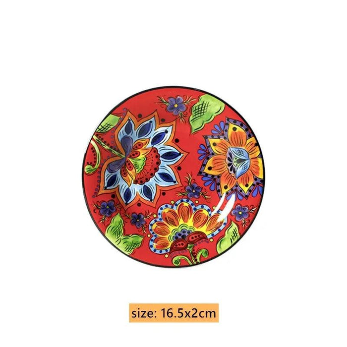 Hand-Painted 6.5-Inch European Ceramic Plates - Exquisite Salad and Fruit Dish for Home Dining