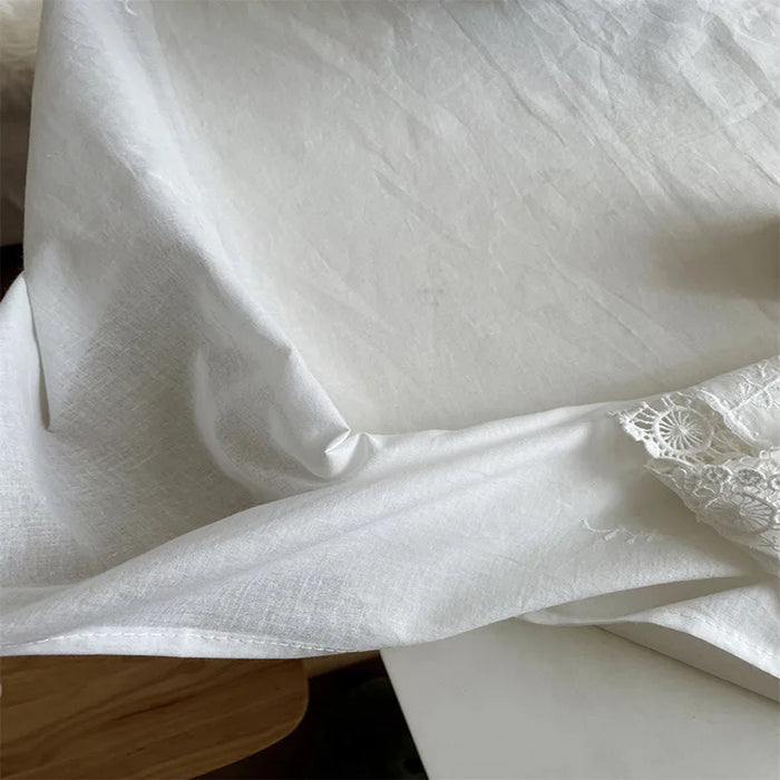 Luxurious Floral Embroidered Lace Cotton Tablecloth - Perfect for Weddings and Home Decor