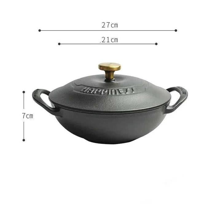 Heritage-Inspired Durable Cast Iron Soup Pot for Gourmet Slow Cooking