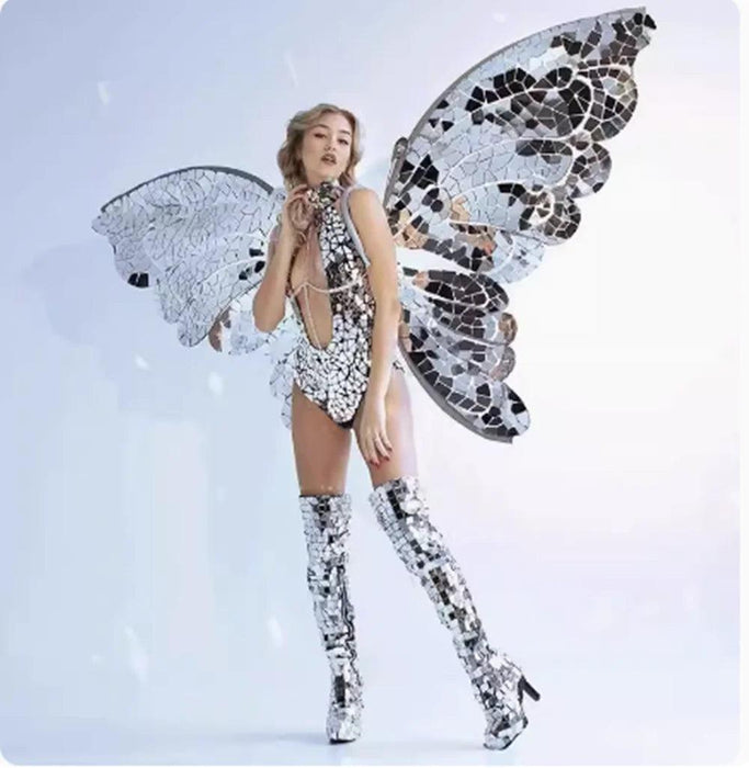 Majestic Carnival Butterfly Fairy Costume with Dazzling Wings for Spectacular Performances