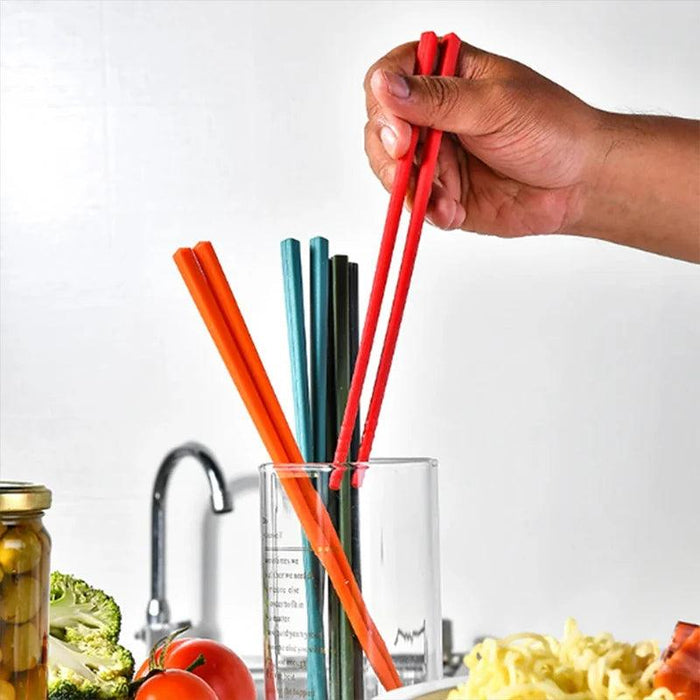 Vibrant Non-Slip Silicone Chopsticks Set for Sushi and Noodle Lovers