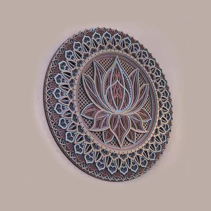 Elegant Bohemian Lotus Mandala Metal Wall Art for a Serene Home Atmosphere