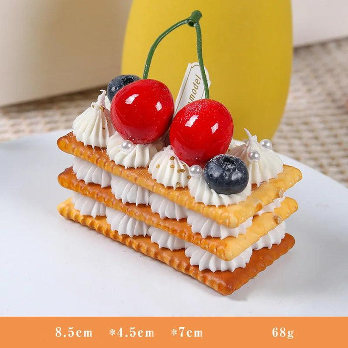 Realistic Artificial Fruit Cake Biscuit Model for Photography and Table Decor - 1PC Lifelike Fake Food Display Piece