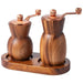 Handcrafted Acacia Wood Adjustable Salt and Pepper Mill Set - Elegant Kitchen Essential for Seasoning and BBQ