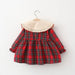 Festive Plaid Christmas Dress for Girls 9 Months to 3 Years with Cute Rabbit Accents