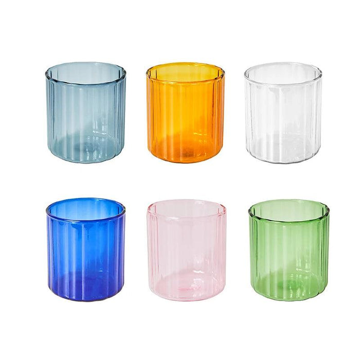 Vibrant Heat-Resistant Glass Mug Collection - Set of 6 Stylish Cups for Every Occasion