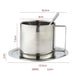 Sophisticated 304 Stainless Steel Coffee Mug Set with Saucer and Spoon