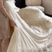 Luxurious Jacquard Lace and Chiffon Bedding Ensemble with Premium Egyptian Cotton - Beige Ruffled Duvet, Sheets, and Pillowcases