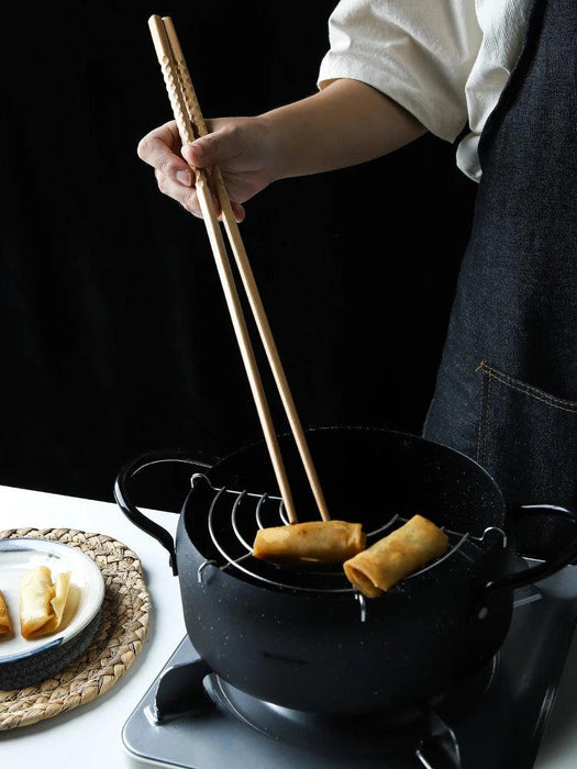 Elegant Beech Wood Extra-Long Chopsticks: Essential Utensils for Gourmet Dining